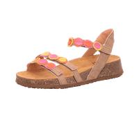 Think! Sandale KOAK chromfrei gegerbt, nachhaltig, Nappaleder/Leinen Damen Größe 38 Beige