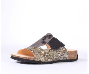 Think Pantoletten grau Mizzi moos/kombi 124-7100 - MZZ 428 Gr.38
