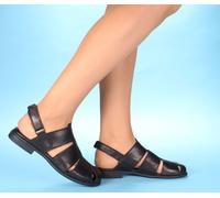 Riemchensandale THINK "Think Sandalen Leder", Damen, Gr. 38, schwarz, Leder, Schuhe Riemchensandale (56482909-38) schwarz