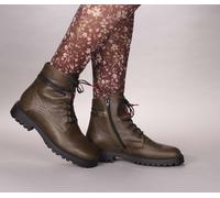 Think Trento Damen chromfrei gegerbte nachhaltige Stiefelette, Olive 7000, 42 EU