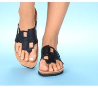 Think Julia Pantolette Zehentrenner schwarz Lack Viereck 1136 - Größe 40