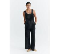 thinking mu Damen Jumpsuit - Raflesia Seersucker - aus Bio-Baumwolle Portbou (dunkelblau) M