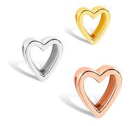 THIORA Charmband Charms | 'Herz' Anhänger | Heart Charm | Mesh Armband Charm (Silber)