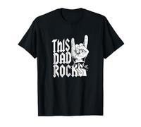 This Dad Rocks Rockhand Teufelsgruß Vatertag T-Shirt