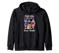 This Girl Loves USA Her Dog 4th of July Bernese Mountain Dog Kapuzenjacke
