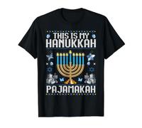This is My Chanukkah Pyjamakah Funny Ugly Chanukah Jewish Preisgünstiges Grafik-T-Shirt, Herren, Schwarz, M