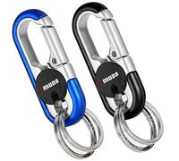 Thlevel Schlüsselanhänger Karabiner Auto mit Schlüsselringe Rostfreier Stahl für Motorrad Kfz Camping Wandern 2 Stücke