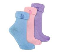 THMO 3er Pack Damen Kuschelsocken Mehrfarbig Bettsocken | Thermosocken mit ABS (37-42, Verschiedene)