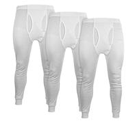 THMO 3er Pack Herren Thermo Unterwäsche Hosen Winter Funktionsunterwäsche fur Männer (XL, Weiß (X3))