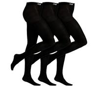 THMO 3er Pack Mädchen Strumpfhosen Winter Gestrickt Warm Outdoor Thermo Leggings Gefüttert für Mädchen (11-12 Jahre, Schwarz)