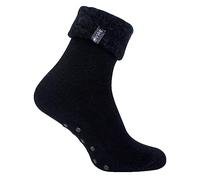 THMO Kuschelsocken Herren für Winter Weich Flauschig Warm Bettsocken | Fleece Thermosocken (39-45, Schwarz)