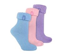 THMO - THMO - 3 Paar Damen Kuschelsocken | Mehrfarbig Bettsocken | Thermosocken mit ABS