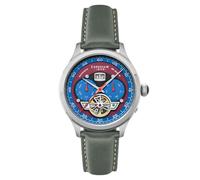 Thomas Earnshaw Herren-Armbanduhr 43mm Baron Grand Date Kalender Automatikuhr mit offenem Herz und Lederband ES-8187, Armband