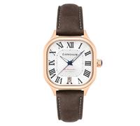 Thomas Earnshaw Herren-Armbanduhr Coussin 39mm Automatik mit Lederband ES-8284, silbergrau, Armband