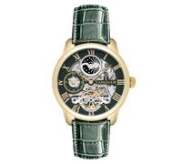 Thomas Earnshaw Mens 44mm Longitude Dual Time Automatic Skeleton Watch with 12 Hour Dual Time, Sun & Moon Display and Decorated Rotor ES-8006-09