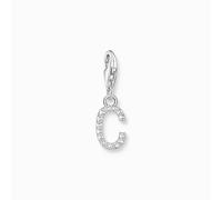THOMAS SABO Charm-Anhänger Buchstabe C mit weißen Steinen Silber 925 Sterlingsilber