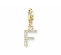 Thomas Sabo 1969-414-14 Charm-Anhänger - funkelnder Buchstabe F - Silber Gelbgold verg. & Zirkonia - Weiß