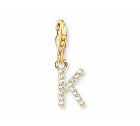 Thomas Sabo 1974-414-14 Charm-Anhänger - funkelnder Buchstabe K - Silber Gelbgold verg. & Zirkonia - Weiß