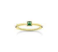 THOMAS SABO Ring mit grünem Stein gold 925 Sterlingsilber, 750 Gelbgold Vergoldung