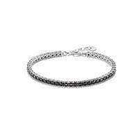 Tennisarmband THOMAS SABO "Armband mit schwarzen Zirkonia" Gr. 21, silberfarben, schwarz, schwarz, Armbänder, Damen, 21, Silber 925 (recycelt), Tennisarmband, mit Zirkonia (synth.) (39309568-21) silbe