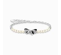 Thomas Sabo A2171-167-11-L19V Schleife True Romance Armband - Schwarz - Silber + Süßwasserzuchtperle + Zirkonia - 16-19 cm
