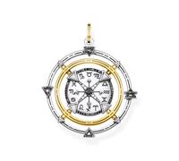 THOMAS SABO Anhänger Amulett Elements of Nature schwarz-gold 925 Sterlingsilber, Geschwärzt, 750 Gelbgold Vergoldung