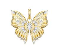 THOMAS SABO Anhänger Butterfly Paradise mit Steinen vergoldet Recyceltes 925 Silber