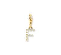 Thomas Sabo Anhänger Charm-Club Buchstabe F Vergoldet Gelbgold Zirkonia Weiß 1969-414-14