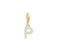 Thomas Sabo Anhänger Charm-Club Buchstabe P Vergoldet Gelbgold Zirkonia Weiß 1979-414-14