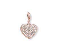 Thomas Sabo Anhänger Charm-Club Herz Pave 925 Sterling Silber Vergoldet Roségold Zirkonia Weiß 1569-416-14