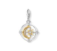 Thomas Sabo Anhänger Charm-Club Mond & Stern Beweglich 925 Sterling Silber Vergoldet Gelbgold Zirkonia Mehrfarbig 1815-414-7