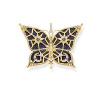 THOMAS SABO Kettenanhänger »Schmetterling Stern & Mond, PE925-945-7, PE925-963-7«, mit Glas-Keramik Stein, Sandstein-Imitat, Spinell (synth), Zirkonia (synth), gelbgoldfarben-mehrfarbig