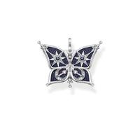 THOMAS SABO Kettenanhänger »Schmetterling Stern & Mond, PE929-945-7, PE929-963-7«, mit Glas-Keramik Stein, Sandstein-Imitat, Spinell (synth), Zirkonia (synth), silberfarben-mehrfarbig