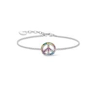 Thomas Sabo A2071-318-7-L19v Damen-Silberarmband Peacezeichen Bunt