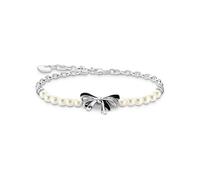 Thomas Sabo A2171-167-11-L19V Schleife True Romance Armband - Schwarz - Silber + Süßwasserzuchtperle + Zirkonia - 16-19 cm