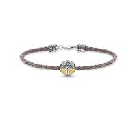 Thomas Sabo Armband - A2013-682-5-L17 Lebensbaum - Sterling Silber - verg. Gelbgold + geschwärzt + Leder grau 17 cm