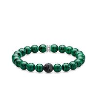 THOMAS SABO Armband Black Cat grün 925 Sterlingsilber, Geschwärzt, Kaltemail