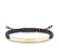 THOMAS SABO Armband Blau 925er Sterlingsilber; 750er Gelbgold Vergoldung, Nylon