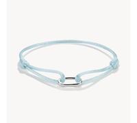 Charm-Armband THOMAS SABO "Textilarmband in verschiedenen Farben - Connect" Gr. 24, silberfarben, türkis, Armbänder, Damen, 24, Polyester Silber 925 (recycelt), Polyester, Silber 925 (recycelt), Charm