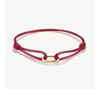 Charm-Armband THOMAS SABO "Textilarmband in verschiedenen Farben - Connect" Gr. 24, gelbgoldfarben, rot, Armbänder, Damen, 24, Polyester Silber 925 (recycelt), Polyester, Silber 925 (recycelt), Charm-