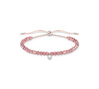Thomas Sabo A1987-401-9 Armband Rosa Perlen mit Weißem Stein Silber