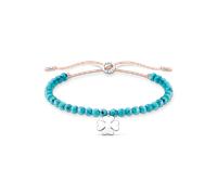 Thomas Sabo Armband Charm-Club Türkise Perlen Mit Kleeblatt Länge 20 Cm A1983-905-17