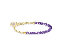 Thomas Sabo Member Charm-Armband mit Gliedern und imitiertem Amethyst vergoldet violett A2130-427-13-L17V