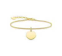 Thomas Sabo Gravur Armband & runder Anhänger A1960-413-39-L19V Silber verg. Gelbgold - 16-19 cm