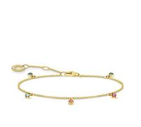 Armband THOMAS SABO "farbige Steine gold, A1998-488-7-L19V" Armbänder Gr. 19, Silber 925 (Sterlingsilber), goldfarben (gelbgoldfarben, mehrfarbig, mehrfarbig) Damen Trachtenmode mit Glas-Keramik Stein, Korund (synth.), Zirkonia (synth.) (62923150-19)