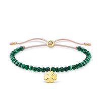 Thomas Sabo Armband grüne Perlen mit Kleeblatt gold vergoldetes Silber A1983-140-6-L20V