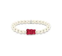 Thomas Sabo Perlenarmband mit rotem Goldbären Silber rot A2154-017-10-L17