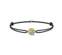 THOMAS SABO Armband Little Secret Glaube, Liebe, Hoffnung 925 Sterlingsilber, Geschwärzt, 750 Gelbgold Vergoldung, Nylon