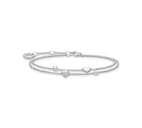 Thomas Sabo Armband mit Herzen und weiße Steine 925 Sterlingsilber A2057-051-14