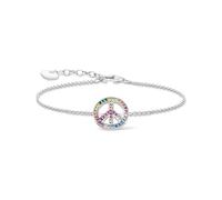 Thomas Sabo A2071-318-7-L19v Damen-Silberarmband Peacezeichen Bunt